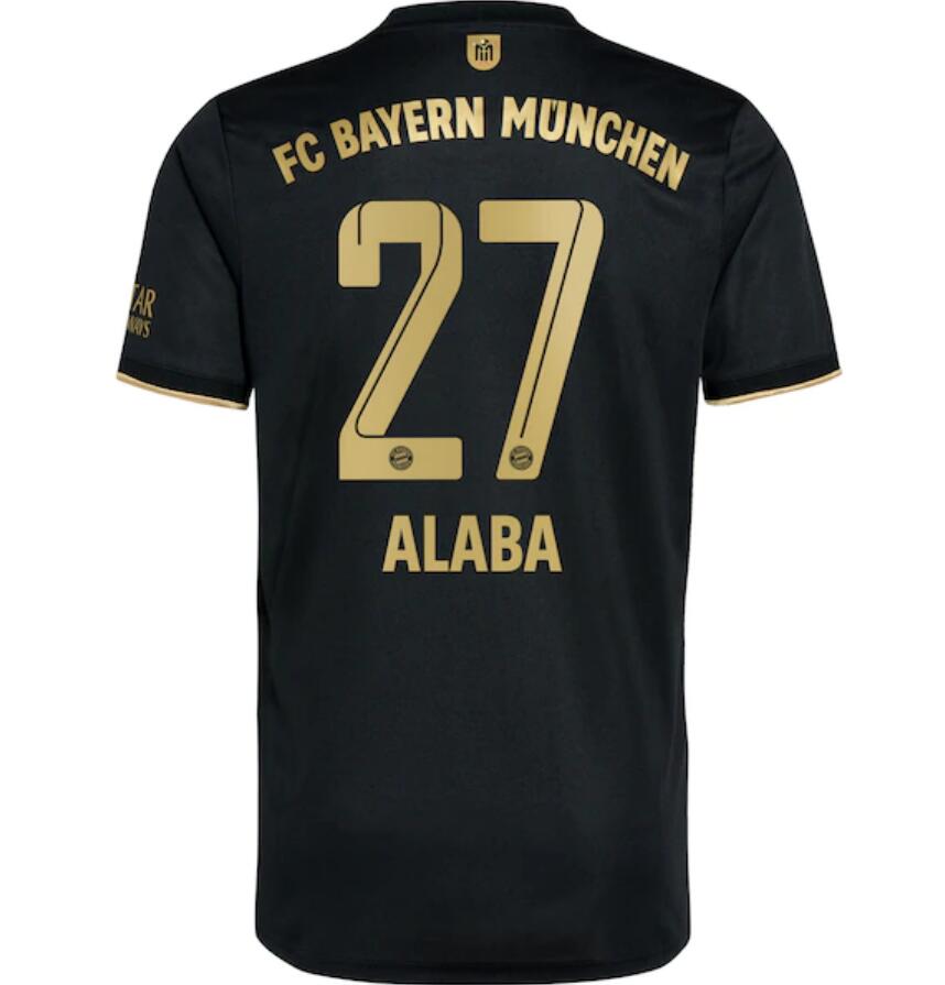 2021/22 FC Bayern Munchen Away Kit Soccer Jersey with Alaba 27 printing